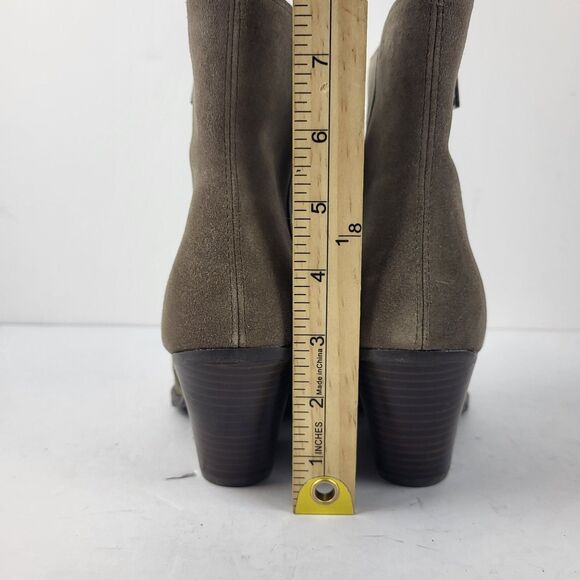 Sam Edelman Jane Desert Olive Suede Ankle Booties Size 8M - Picture 3 of 11